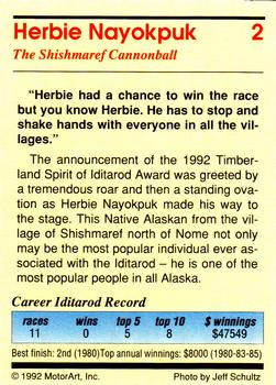 1992 MotorArt Iditarod Sled Dog Race #2 Shismaref Cannonball Back